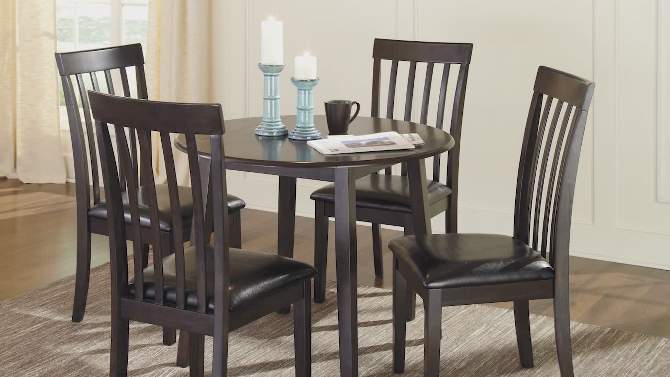 Hammis Round Drop Leaf Dining Table Wood/Dark Brown - Signature Design by Ashley, 2 of 9, play video
