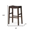 HomeRoots 31" Brown Faux Leather and Solid Wood Backless Bar Height Bar Chair - 3 of 4