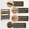 Narrow Shoe Rack Cabinet with Flip Drawers, Hidden Golden Handles, Rustic Oak Rattan - 3 of 4