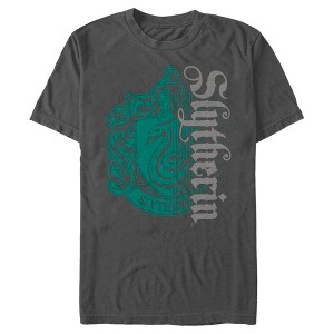 Men's Harry Potter Slytherin Dark Badge Logo T-Shirt - 1 of 4