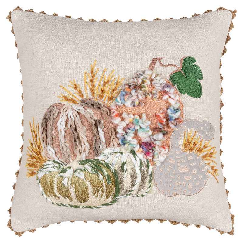 20&#34;x20&#34; Oversize Gourds Square Throw Pillow Cover Beige - Rizzy Home, 1 of 10