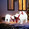 Hooseng 3-Piece Prelit Christmas Polar Bear Family Set, All-Weather Indoor and Outdoor Xmas Decor Set with 210 Pre-Strung LED Lights - 4 of 4