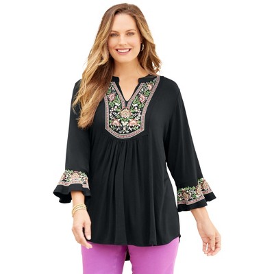 Catherines Women's Plus Size Puff Print Top
