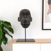 HomeRoots 16" Brown Resin Gorilla Face Tabletop Sculpture - 2 of 4