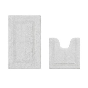 Lux Premium 100% Cotton Tufted Solid Reversible 2 Piece Bath Rug Set – Ultra-Soft, Water-Absorbent, Durable, Machine Washable Bathroom Rug - 1 of 4