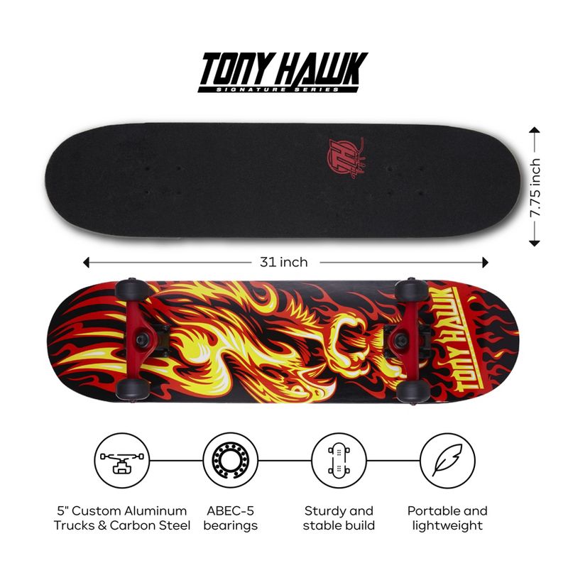 Tony Hawk 31" Pro Skateboard - Abec 5 Flame, 2 of 9