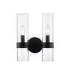 Datus 2-Light Wall Sconce - Modern Iron Design with Clear Glass Shades, Dimmable - 3 of 4