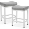 Okak Set of 2 Nailhead Trim Saddle Shaped Counter Height Bar Stools for Dining Rooms,PU Upholstered Counter Bar Stools with Steel Frame - 3 of 4