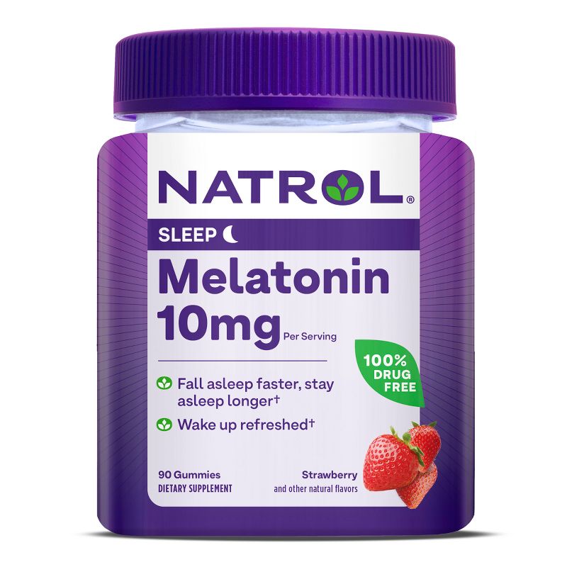 Natrol Melatonin 10mg Sleep Aid Gummies - Strawberry - 90ct, 1 of 12
