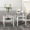 Set of 2, Modern Tempered Glass Tea Table Coffee Table End Table, Square Table for Living Room, Black - 2 of 4