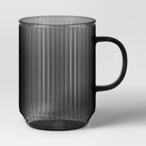 18.5oz Glass Ribbed Mug Clear - Threshold™ : Target