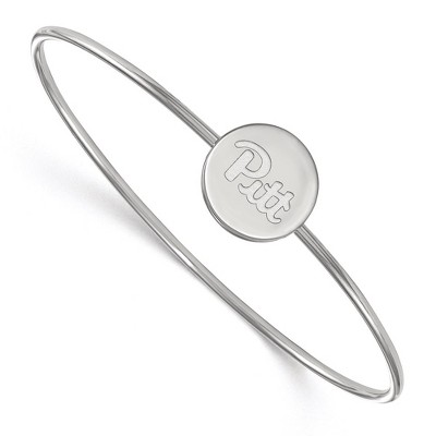 Black Bow Jewelry Sterling Silver Pittsburgh Panthers NCAA Bangle Bracelet 7 Inch