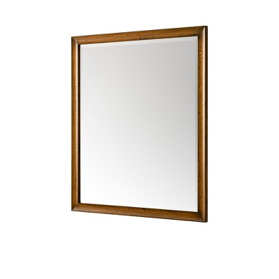 Natural Walnut Rectangular Wood Framed Mirror, 40" x 36"