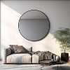 32 Inch Black Metal Framed Round Bathrrom Mirror for Wall. - 2 of 4