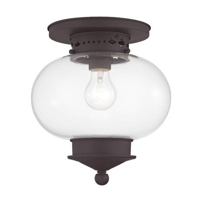 Livex Lighting Harbor 1 - Light Flush Mount in  Bronze