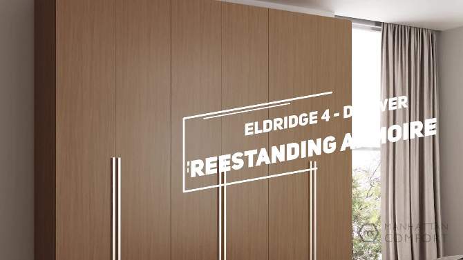 Eldridge Freestanding Wardrobe White - Manhattan Comfort, 2 of 8, play video
