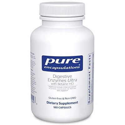 Pure Encapsulations Digestive Enzymes Ultra with Betaine HCl - Vegetarian - Supports Protein, Carb, Fiber, and Dairy Digestion*
