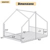 Lyngins Twin Size Bed Frame, Kids' House Bed Frame with Roof & Colorful Lights, Metal  Floor Bed Frame with Slats and Legs, Toddler Bed with Backrest - 3 of 4
