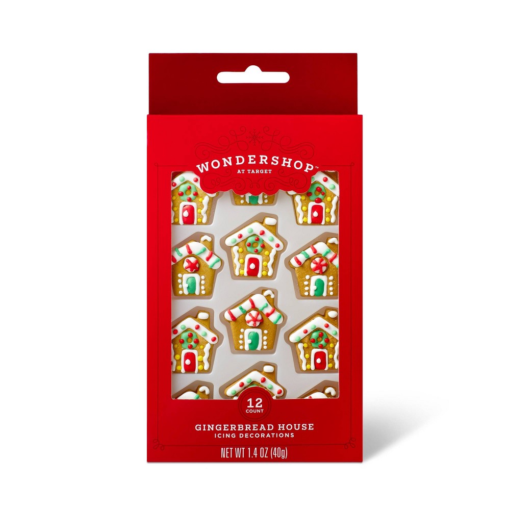 Gingerbread Houses 2D Icing Decorations - Wondershop pack of 2