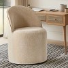 Best Home Office Chair with Wheels Chenille Barrel Upholstered Office Chair Armless for Home Office,Living Room-Tanpinhause - 2 of 4