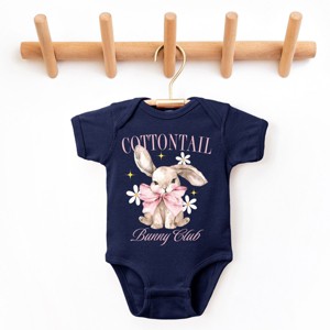 The Juniper Shop Coquette Cottontail Bunny Club Baby Short Sleeve Bodysuit - 1 of 4