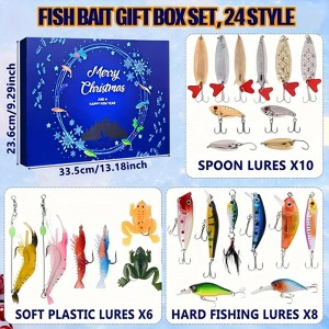 Christmas Countdown Fishing Calendar - 24 Day Fishing Set for Adult Men and Teen Boys - 2025 Christmas Surprise - 1 of 4