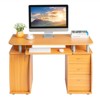 KTMBDW Computer Desk with 3 Drawers, 1 Door and 1 Storage Shelf, Wood Writing Home Office Workstation, Office Desk with Drawers - 3 of 4