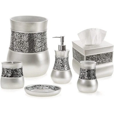 Creative Scents Brushed Nickel 6 Piece Bathroom Accessories Set