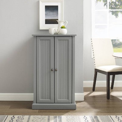 Seaside Freestanding Accent Cabinet with Adjustable Shelving in Distressed Gray