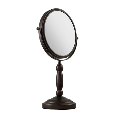 Elegant Round Countertop Vanity Mirror in Oil-Rubbed Bronze Finish