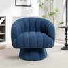 SEYNAR Modern Teddy Upholstered Fabric Round 360 Degree Swivel Accent Chair - 2 of 4
