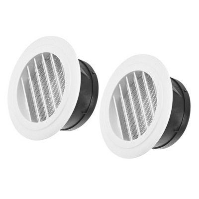 Unique Bargains Bathroom Home Office Removable Screen Grille Cover Slanted Louver Round Air Vent 2 Pcs