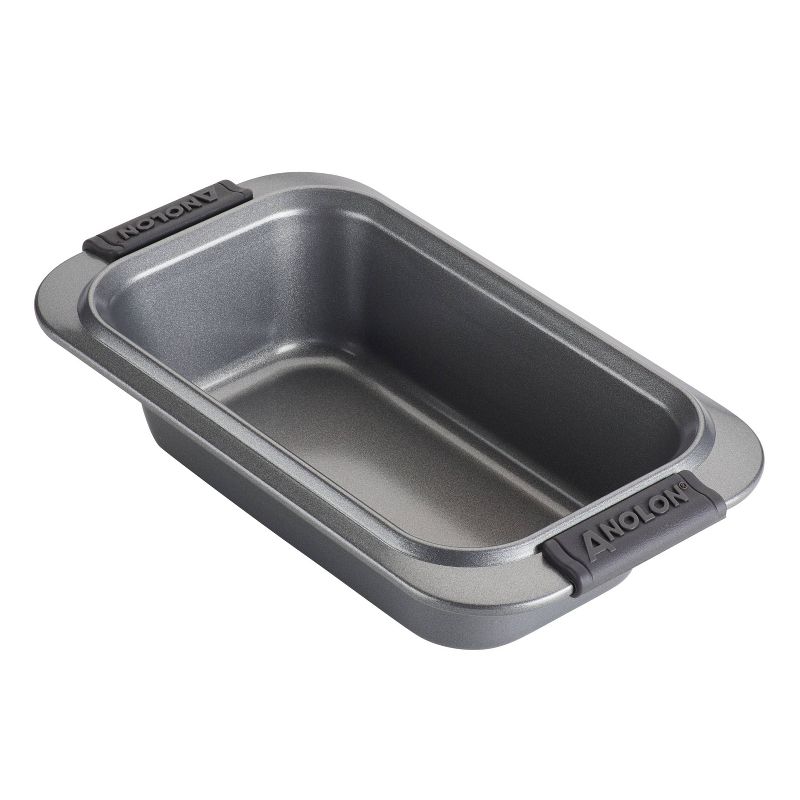 Anolon Advanced Bakeware 9&#34; x 5&#34; Nonstick Loaf Pan with Silicone Grips Gray, 3 of 5