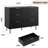 6 Drawer Dresser, Fluted Modern Chest of Drawers with Deep Storage and Wide Top, Large Double Dresser TV Stand for Bedroom, Living Room - 3 of 4