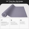 Fitvids 1/4-Inch High Density Thick Non Slip Yoga Mat with Knee Pad and Carrying Strap for Workout, Pilates, Gym Home Exercise, Grey - 3 of 4