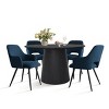 5-Piece Modern Dining Set ,46" Wood  Round Dining Table & Armrerst Dining Chairs with Comfy Paded for Dining Room-Tanpinhause - 2 of 4
