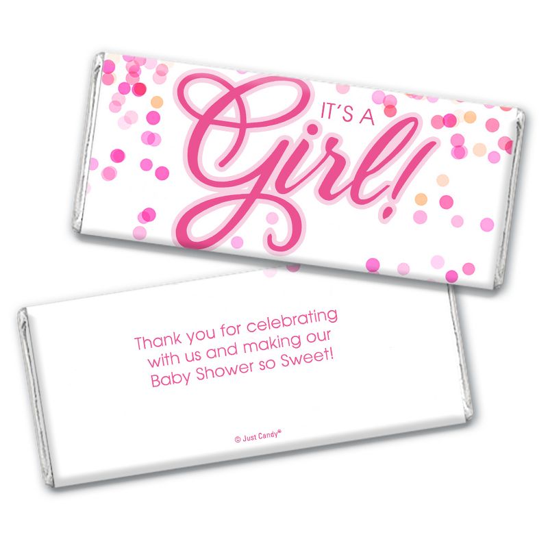 It's a Girl Baby Shower Candy Party Favors Wrapped Hershey's Chocolate Bars by Just Candy (12, 24 or 36 Pack), 2 of 4
