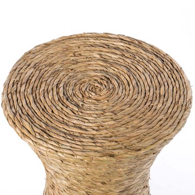 Rustic Hourglass Wicker 15" Round Side Table
