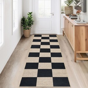 Modern Easy Jute Rug Washable Rug with Non Slip TPR Backing - 1 of 4