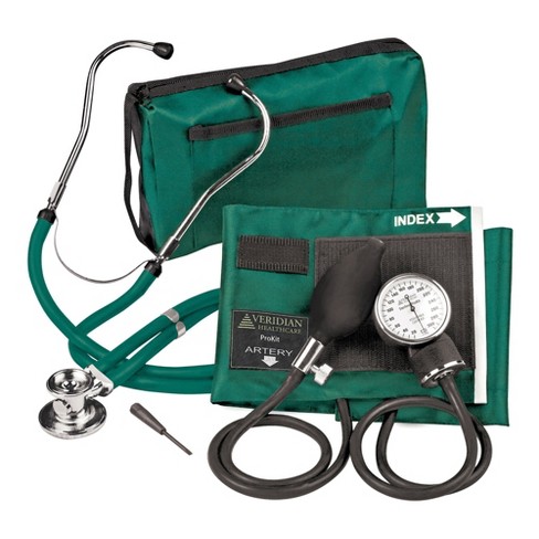 Veridian Sterling Aneroid And Stethoscope, Green, 1 Count : Target