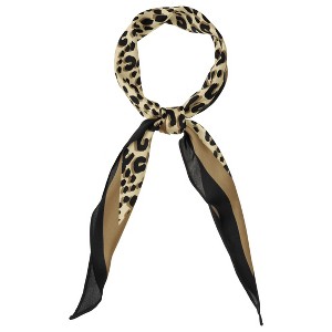 Allegra K Women's Animal Print Leopard Rhombus Neck Scarves Neckerchief - 1 of 4