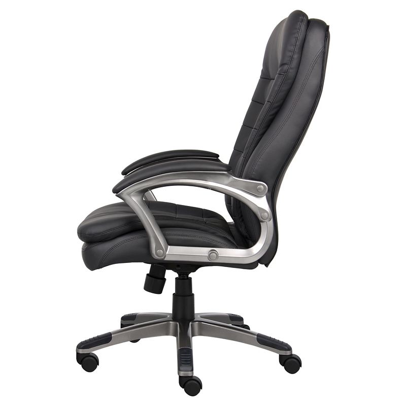 High Back Executive Chair with Pewter Finished Base/Arms Black - Boss Office Products, 3 of 7