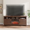 71" Farmhouse TV Stand with 23" Electric Fireplace, Adjustable Storage, Media Console for Living Room & Bedroom - 3 of 4