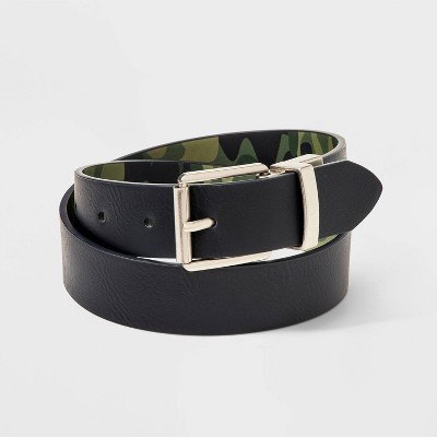 Boys' Camouflage Reversible Belt - Cat & Jack' Dark Olive Green - image 3