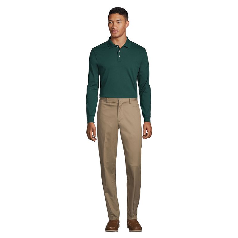 Lands' End School Uniform Men's Long Sleeve Interlock Polo Shirt, 4 of 5
