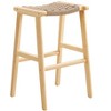 Modway Saorise Wood Bar Stool - Set of 2 – Rustic Farmhouse Counter Height Stools with Saddle Seat and Footrest - 4 of 4