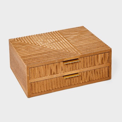 Textured Two Drawer Jewelry Organizer A New Day Brown Target