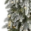 7.5ft Nearly Natural Pre-Lit LED Flocked Washington Alpine Slim Artificial Christmas Tree Warm White Lights - image 3 of 4