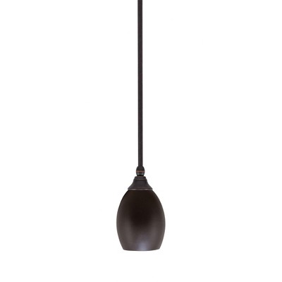 Toltec Lighting Any 1 - Light Pendant in  Dark Granite with 5" Dark Granite Oval Metal Shade Shade