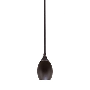 Toltec Lighting Any 1 - Light Pendant in  Dark Granite with 5" Dark Granite Oval Metal Shade Shade - 1 of 1